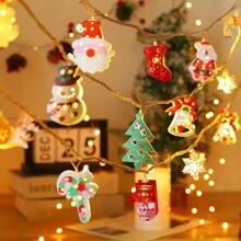 1 pièce Guirlande lumineuse de Noël mignonne à LED - Père Noël, bonhomme de neige et plus - Décoration intérieure de fête, ambiance de chambre [Piles non incluses], Décoration de chambre Décoration de Noël Lumière de Noël Décoration de chambre Décoration de maison Décoration de fête Décoration de fête Cadeau de Noël Décoration d'arbre de Noël Ornements