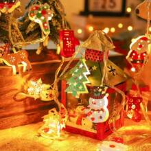 1 pièce Guirlande lumineuse de Noël mignonne à LED - Père Noël, bonhomme de neige et plus - Décoration intérieure de fête, ambiance de chambre [Piles non incluses], Décoration de chambre Décoration de Noël Lumière de Noël Décoration de chambre Décoration de maison Décoration de fête Décoration de fête Cadeau de Noël Décoration d'arbre de Noël Ornements