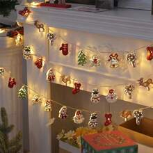 1 pièce Guirlande lumineuse de Noël mignonne à LED - Père Noël, bonhomme de neige et plus - Décoration intérieure de fête, ambiance de chambre [Piles non incluses], Décoration de chambre Décoration de Noël Lumière de Noël Décoration de chambre Décoration de maison Décoration de fête Décoration de fête Cadeau de Noël Décoration d'arbre de Noël Ornements