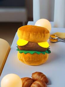 一款毛绒材质仿真汉堡猫/狗爱好者礼物及狗/猫妈妈喜爱的宠物玩具，汉堡造型更受狗爱好者和狗妈妈喜爱，咬着玩会发出声音，是一款不错的猫/狗爱好者礼物及狗/猫妈妈喜爱的宠物玩乐玩具