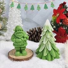 1 件圣诞老人香味蜡烛摄影道具装饰、圣诞礼物、生日蜡烛圣诞礼物圣诞快乐平安夜圣诞派对 - 綠色 - 查看 5