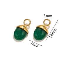 3 件装 304 不锈钢 18k 镀金松果形镶嵌天然宝石吊坠首饰 DIY 首饰配件吊坠项链 - 墜飾 - 查看 16