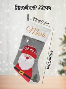 LICVIC 1pc Personalized Christmas Stocking, Large Custom Stockings With Name, Cute Grey Xmas Stocking For Kids,Holiday And Family Stocking For Fireplace Party Decoration Personalized Christmas Stockings Large Grey Custom Christmas Stockings With Names Applique Penguin Stocking