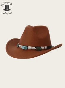 1pc Tie-Dye Bohemian Party Casual Cute Elegant Retro Street Chic Polyester Bowknot Western Cowboy Hat, Spring Summer Autumn Winter Unisex Casual Small Party Jazz Bead Hat - Multicolor - View 9