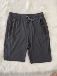Quick-Drying Pants/Zipper Pocket/Elastic Waist/Sporty/Casual - Grey - View 1