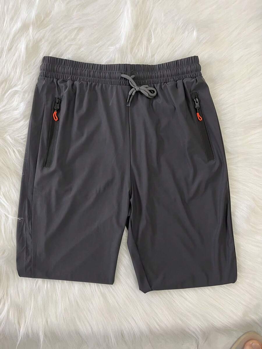 Quick-Drying Pants/Zipper Pocket/Elastic Waist/Sporty/Casual - Grey - View 1