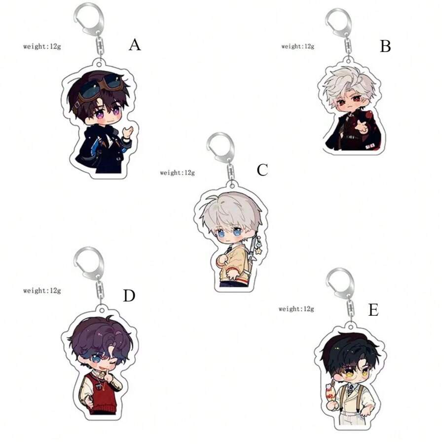 Game Love And Deepspace Acrylic Keychain Figure Xavier Zayne Rafayel Sylus Caleb Cute Keyring Backpack Accessories Ornament - Old Gold - View 1