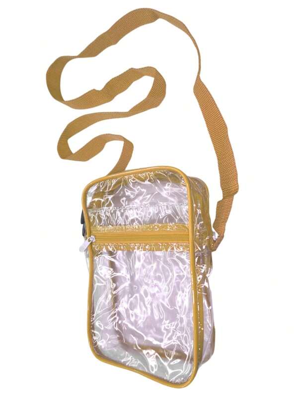 Bolsa Bag Tranversal em PVC Cristal Alça Regulável 23x15x7 cm