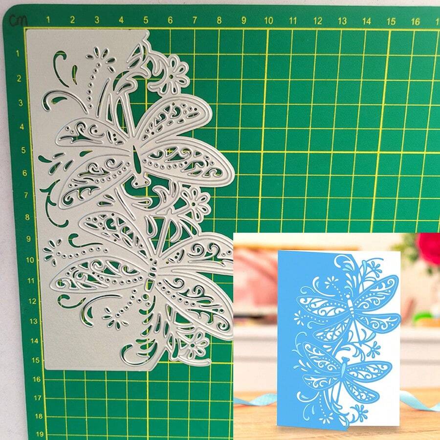 1 Khuôn cắt kim loại hình bóng côn trùng thích hợp cho việc tự làm sổ lưu niệm, làm thiệp, album và đồ trang trí thủ công - Bạc - Xem 1