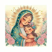 Bộ tranh đính đá DIY Cô gái ôm mẹ Bộ tranh thêu kim cương Bộ tranh thêu chữ thập đính đá Rhinestones Trang trí tường nhà Bộ đồ thủ công Quà tặng - Nhiều màu - Xem 9