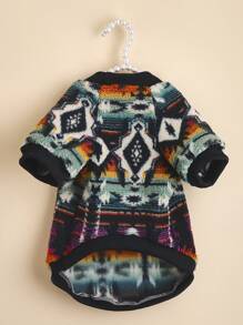 1pc Colorful Fleece Pet Sweatshirt For Cats & Dogs, Warm Ins Style Pet Clothing For Autumn & Winter - Multicolor - View 4