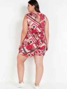 Plus Size Floral Jumpsuit In Helanca Comfortable Fashion To Enhance Your Curves - 花膠 3194893 - 查看 5