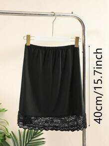 3pcs/1pc Women's Waist Cincher Anti-Static Anti-Light Inner Lining Lace Decor Long Midi-Length Skirt Slip, Elastic And Adjustable Waistband, Multiple Colors & Sizes (One Size Fits All) Valentine's Day Summer, School Fall, Autumn, Halloween