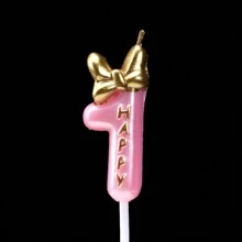 1pc/10pcs Number 0-9 Cute Bowknot Birthday Number Candle B Oys G Ilrs Cake Decor Digital Candles Topper Cupcake Party Decoration Supplies