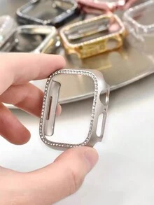 1 pieza Carcasa de PC con diamantes simple y elegante para protección del reloj compatible con Apple Watch Series 10 - Multicolor - Ver 15
