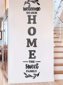 1 Pack Acrylic Mirror Wall Stickers, "Welcome To Our Cozy Home" Olive Branch Soft Mirror Wall Decals, Best Gift For Family, Suitable For Birthday, Graduation, Home Decor, Back To School, Room Decor, Study Supplies - Multicolor - View 6