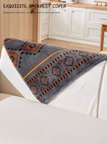 1pc Boho Stijl Pluche Bankhoes, Antislip 4 Seizoenen Universele Bedrukte Bankbeschermer, Huisdiervriendelijk Anti-Kras Bankkussen, Geschikt Voor Woonkamer, Slaapkamer, Kantoor