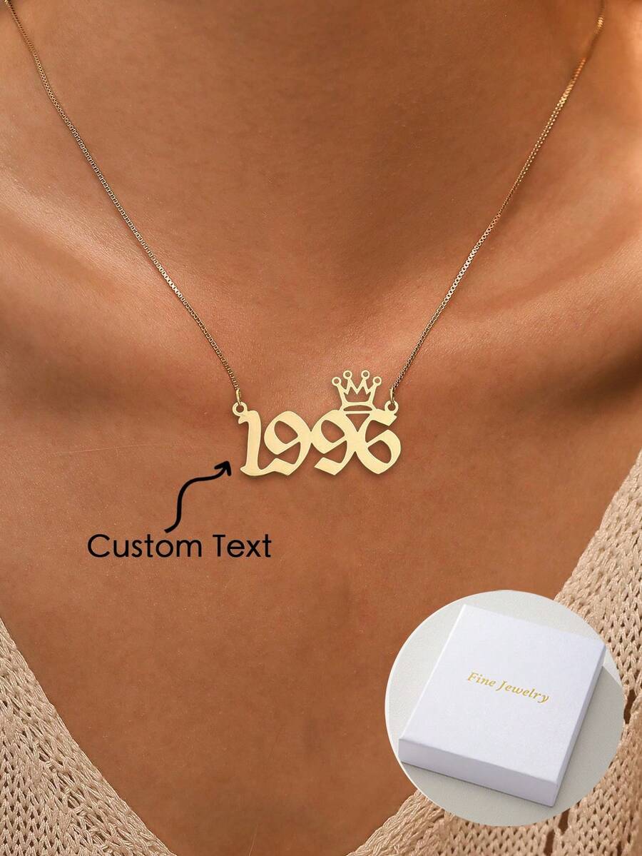 Dây chuyền ngày sinh tùy chỉnh thời trang và được cá nhân hóa, món quà tuyệt vời nhất cho bạn bè, người yêu và gia đình vào Ngày của Mẹ, Ngày lễ tình nhân, Sinh nhật và Kỷ niệm. Cổ điển và vượt thời gian, Hoàn hảo cho các bữa tiệc, tiệc chiêu đãi, đám cưới, kỳ nghỉ bãi biển, Trang sức, Phong cách tối giản và thanh lịch, Phụ kiện sinh nhật phong cách trung tính, Quà tặng Giáng sinh thời trang cho gia đình - Vàng - Xem 1