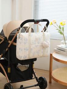1 件多功能大容量绗缝妈咪包，可挂在婴儿车上并用作手提包 - 彩色 - 查看 4