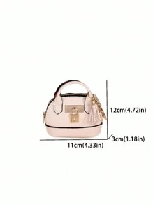 1pc New Style Coin Purse With Keychain For Women, Mini Simple Lovely Half-Moon Shaped Wallet, And Versatile Light Luxury Portable Bag For Car Keys, Korean Style