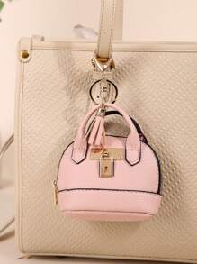 1pc New Style Coin Purse With Keychain For Women, Mini Simple Lovely Half-Moon Shaped Wallet, And Versatile Light Luxury Portable Bag For Car Keys, Korean Style