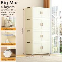 Caixa organizadora dobrável para armário, sala de estar, baú de brinquedos, armário de cozinha, armário para lanches, armário de banheiro, armário de armazenamento simples e luxuoso de plástico com várias camadas - tipo gaveta espaçosa, organizador de brinquedos e artigos diversos para L