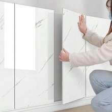 10pcs Faux Marble Wall Sticker, Waterproof Bathroom Floor Tiles Self-Adhesive Wallpaper For Kitchen, Bedroom, Living Room - Multicolor - View 7