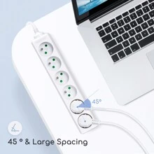 1 件 6 插座电源延长线，16A 2P+E，1.5M 长，儿童安全锁，白色，适合法国标准 - 查看 4
