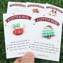 5pcs/Set Christmas Theme Pocket Hug Greeting Cards - Santa Claus, Reindeer And Snowman Patterns - Perfect Holiday Gift For Friends And Family,Christmas