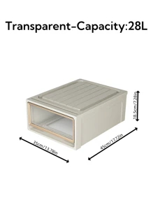 1pc 5/10/16/28/36/37/46/47L Large Capacity Drawer Storage Box, Closet Organizer/Bedroom Closet/Portable Closet, Plastic Transparent Storage Cabinet, Clothes And Underwear Large Capacity Storage Box, Stackable Storage Box High Hardness Storage Box