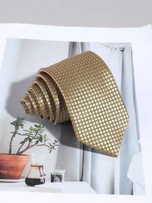 1pc Men's Casual Solid Plaid Striped Pattern 960 Needle Necktie, Simple Style Suitable For Business, School, Daily Wear - A - View 12