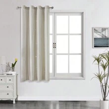 2pcs/Set Panel Curtains - Beige Solid Curtains With Laser Cut Star Holes To Darken Room, Suitable For Bedroom, Decor Home Curtain For Girls Room, Living Room