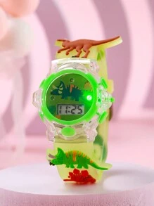 1 buah/Set Jam Tangan Elektronik dengan Tali Silikon Warna Makaron Motif Dinosaurus 3D Lucu, Cocok Sebagai Hadiah Ulang Tahun, Hadiah Halloween - MultiWarna - View 10