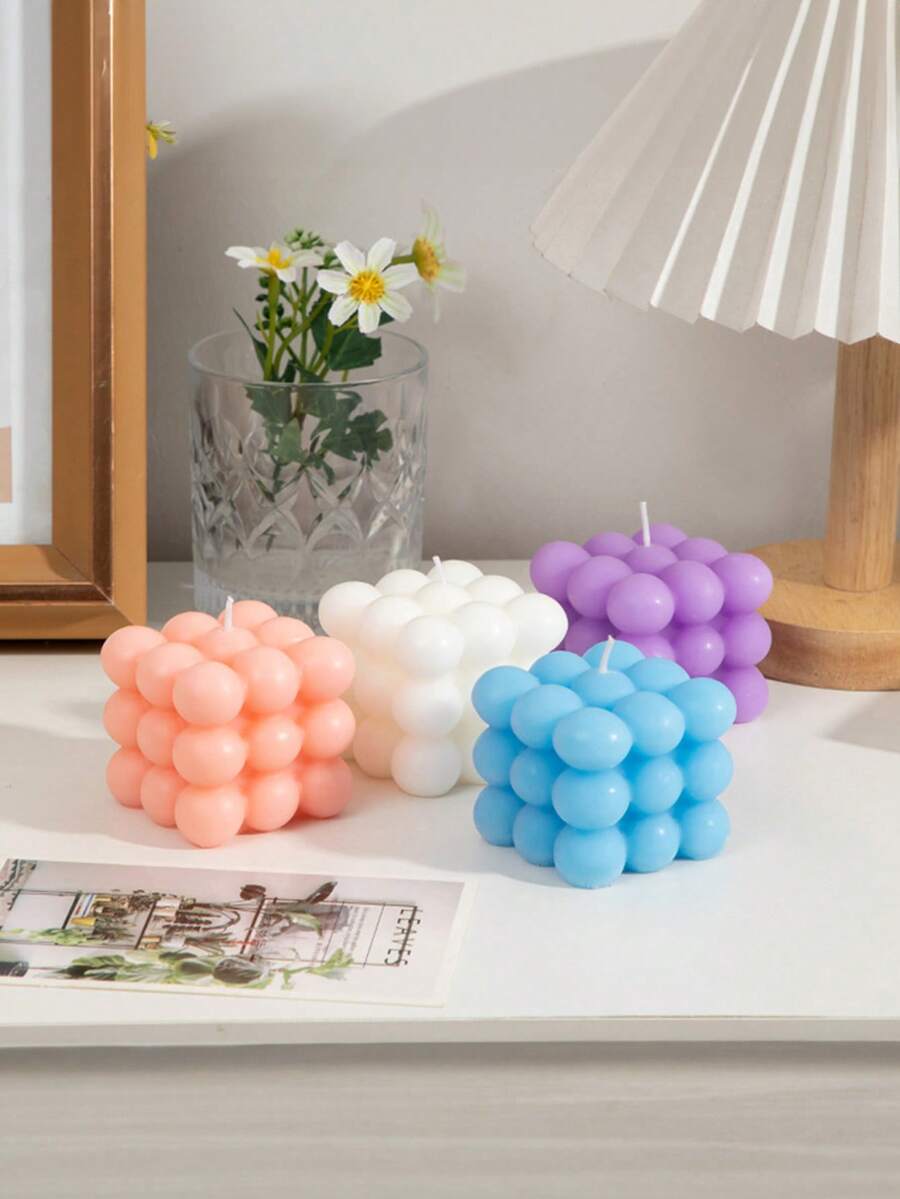 1 件香薰蜡烛，单芯大豆蜡块，室内浪漫主题蜡烛，适用于家居装饰、礼品和摄影道具，无烟且 - 彩色 - 查看 1