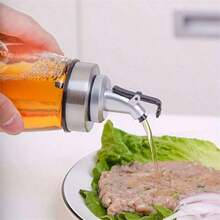 1 Chai dầu ăn bằng thủy tinh, lọ đựng dầu chống rò rỉ, chai đựng, chai đựng gia vị, chai đựng giấm, dùng cho tiệc nướng ngoài trời, dã ngoại, đồ dùng nhà bếp - Xem 8