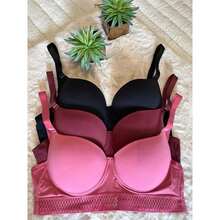 Plus Size Bra With Support, Reinforced Straps, Smooth Cup, PREMIUM Quality Cotton Lining - 紅色 - 查看 5