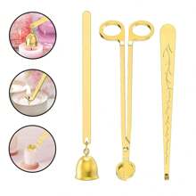 Stainless Steel Candle Accessory Set,Candle Wick Trimmer Cutter+Candle Snuffer Extinguisher+Wick Dipper+Storage Tray+Gift Package For Candle Lover (Multicolor) The Product Has Some Scratches &Chromatic Aberration - Multicolor - View 10