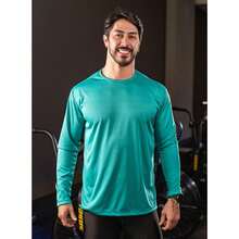 Kit 4 Men's Thermal Shirts UV Sun Protection Ultraviolet Second Skin T-Shirt Gym Beach Pool - Màu xanh Bạc hà - Xem 2