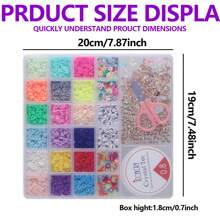 Kit de 4015 piezas para hacer pulseras con cuentas de arcilla, set de accesorios combinados para hacer collares, brazaletes y pendientes con cuentas planas de estilo preppy, un regalo de de cuentas de barro con estética bohemia