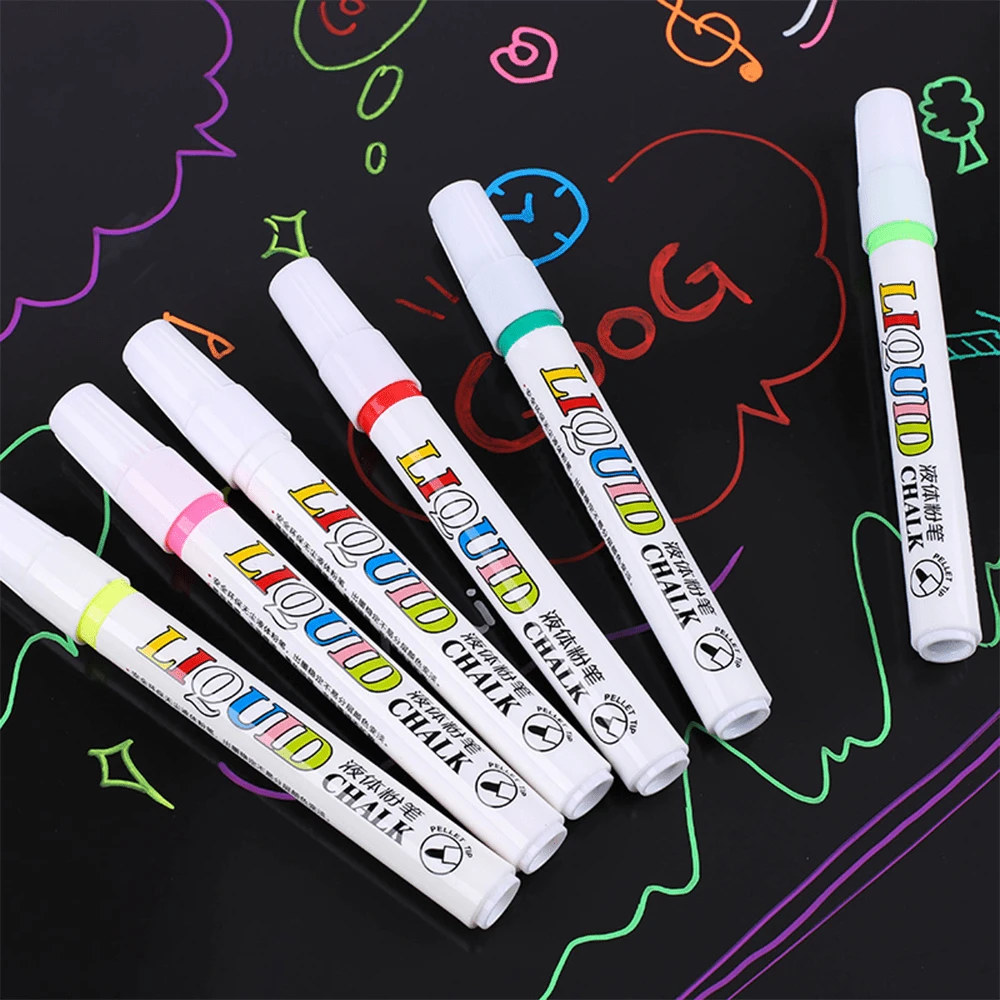 12 Cores/Conjunto Giz Líquido Apagável e Lavável, Giz Apagável a Úmido