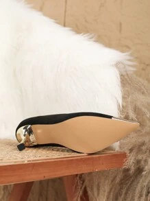 New Stylish Women Mid Heel Pointed Toe High Heels, Fashion Versatile Pumps