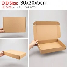 10pcs Corrugated Cardboard Box In Khaki Color For Postal And Packing Use, Airplane Box, Gift Box, Express Delivery Box, Packaging Box,Christmas Valentine Day