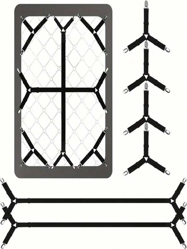 4/12pcs Adjustable Bed Sheet Fastener Clips - Keeps Bed Sheets In Place, Prevents Sheet Slippage