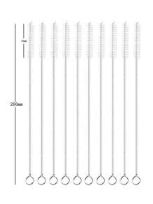 5/10/20件吸管清洁刷，茶壶嘴窄缝隙刷，硬毛奶瓶刷清洁工具，不锈钢小刷子圣诞礼物，学校用品 - 白色 - 查看 17