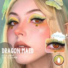 Lalens Lentillas de contacto de color de ojo de gato amarillo sexy "Lalens", lentillas de contacto de ojo de gato blancas para cosplay sexy, lentillas de contacto de color loco "Anime" de 2 piezas con un diámetro de 14.5 mm, una curvatura de 8.6 mm, un contenido de agua anual del 38% y un material hidrófobo rojo del diablo para ojos agrandados, borde bloqueado, populares en Europa y América