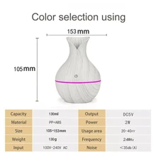 Electric Air Diffuser Aroma Oil Humidifier Night Light LED Up Home Relax Defuser - White - View 6