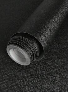 1 Roll Black Silk Wallpaper Embossed Self Adhesive Peel And Stick Wallpaper Contact Paper Removable Kitchen Wallpaper Vinyl Black Wallpaper Cabinet Furniture Textured Wallpaper, Stickers, Wall Decal, Vinyl Decal For Home Decorations, Spring Decoration Items Refresh Your Home, Festival Decoration Stickers Gifts Birthday Graduation