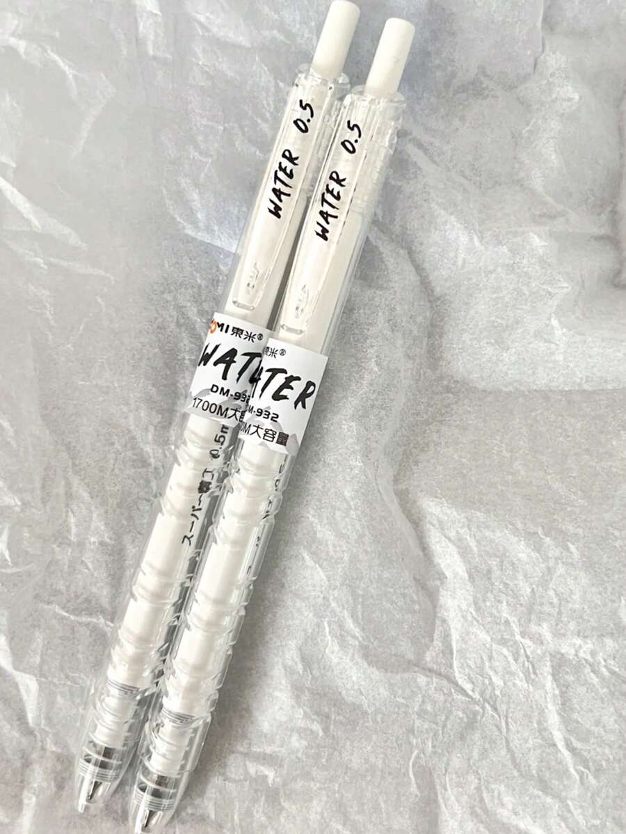 3 支 0.5 毫米细头凝胶笔，黑色墨水，白色笔杆，书写流畅，干燥速度快，非常适合日记、护士图表、男女办公和学校用品 - 白色 - 查看 1