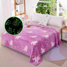 Cobertor Manta Infantil  2,00x1,50mt Brilha no Escuro Antialérgico - Roxo - Visão 2