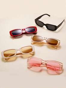 Bộ 5 cặp kính mắt hình chữ nhật dành cho nữ với thiết kế tinh tế và sang trọng, phù hợp làm phụ kiện cho cuộc sống hàng ngày và sử dụng khi đi du lịch ngoài trời, phụ kiện đi biển cho kính râm dành cho nữ - Nhiều màu - Xem 4